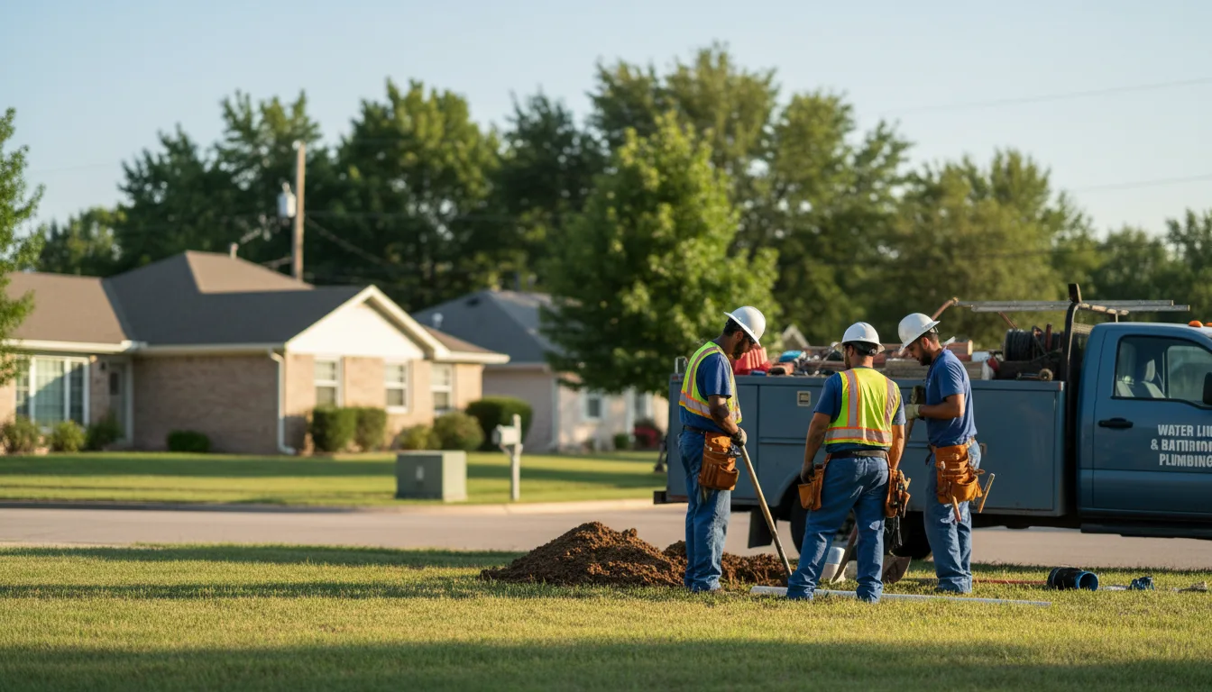 Residential water line and bathroom plumbing service in Hiltons, VA